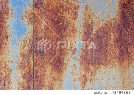 Metallic blue background  is almost entirely rust 48494368