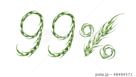 99% text, Ninety nine percent from green leaves 99% text, Ninety nine percent from green leaves 48494571