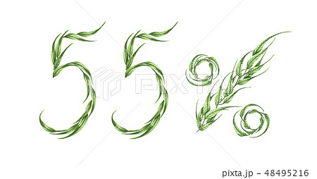 55% text, Fifty five percent from green leaves. 48495216