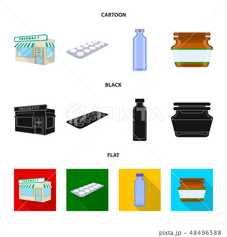 Isolated object of retail and healthcare sign. Set of retail and wellness stock symbol for web. 48496588