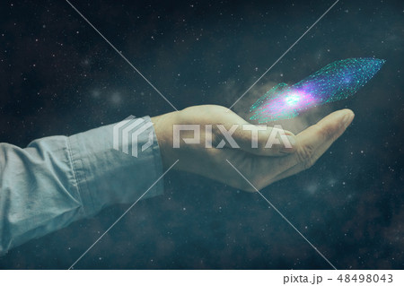 Human hand holding Rocket low poly. Human hand holding Rocket low poly. 48498043