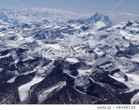 Siniolchu and Himalayas シニオルチュー・ヒマラヤ山脈 チベット上空より空撮 48498530