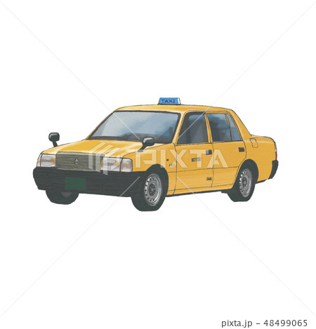 タクシーのイラストのイラスト素材