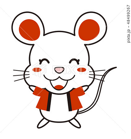 法被を着てバンザイをしているねずみ mouse 48499267