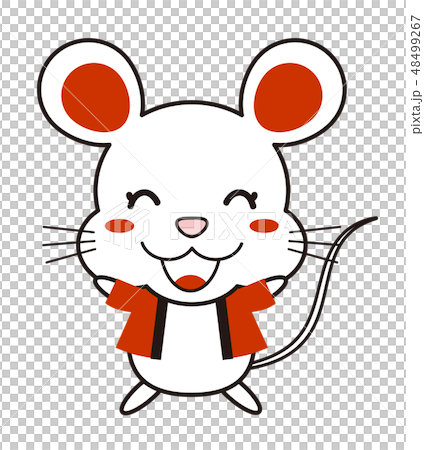 法被を着てバンザイをしているねずみ mouse 48499267