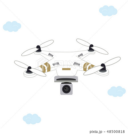 Drone Is Flying In The Sky Stock Illustration