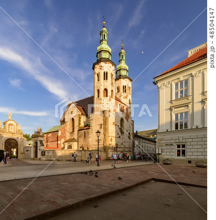 Vintage church in Krakow, Poland in the evening 48504147