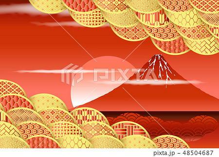 和柄背景 年賀背景 横のイラスト素材 和柄背景 年賀背景 横のイラスト素材