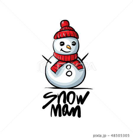 Snowman logo. Vector illustration on white background 48505305