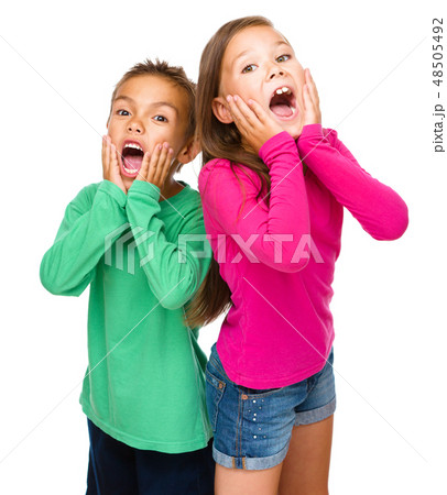 Portrait of girl and boy 48505492