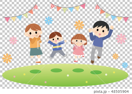 Family Jump Illustration 48505904