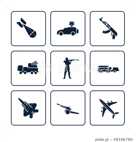 Terror or army icons set - military icons design Terror or army icons set - military icons design 48506780
