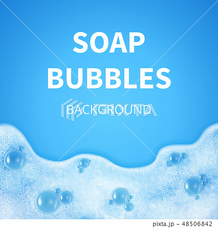 Shampoo foam with bubbles. Soap sud vector background 48506842