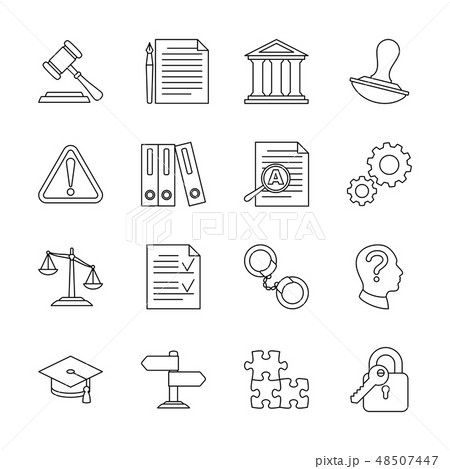 Legal compliance and regulation vector line icons 48507447