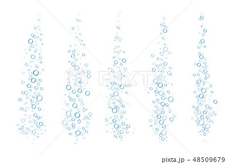 Blue fizzing bubbles. Underwater realistic sparkles transparent isolated water drops. Vector sparkle 48509679