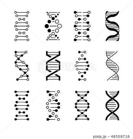 Dna Icons Genetic Structure Code Dna Molecule のイラスト素材