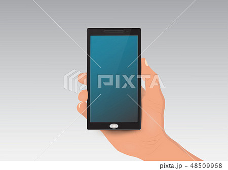 Hand holding mobile phone vector illustration 48509968