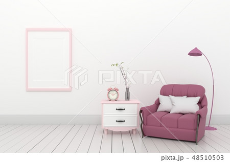 Modern room have pink sofa Modern room have pink sofa 48510503