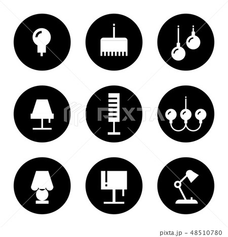 Lighting flat icons - lamps, sconce and floor lamps Lighting flat icons - lamps, sconce and floor lamps 48510780