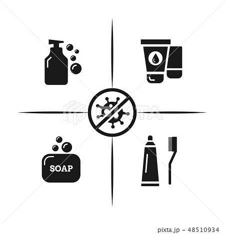 Hygiene, bacteria virus protection concept isolated on white background 48510934