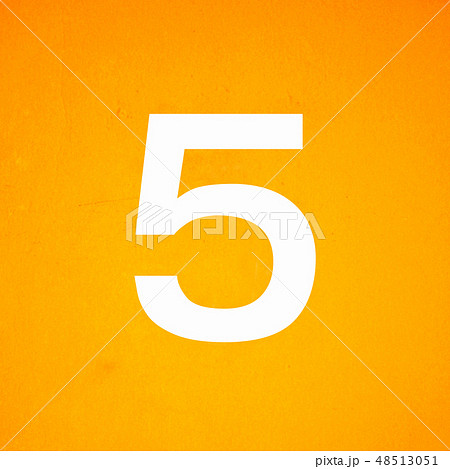 white stenciled number five on yellow wall 48513051