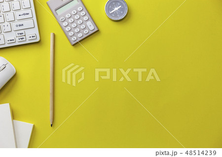 Business objects on yellow background Business objects on yellow background 48514239