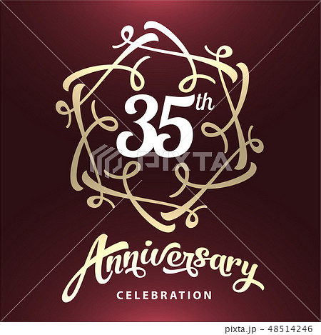 35th anniversary label golden design elements 35th anniversary label golden design elements 48514246