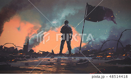 After The War In Battlefieldのイラスト素材 48514418 Pixta