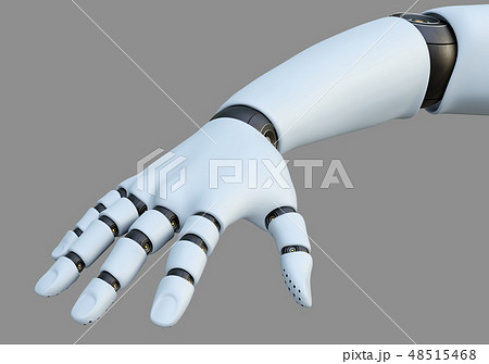 White Robot Hand, Isolated 48515468