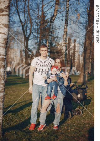 family on a walk family on a walk 48515769