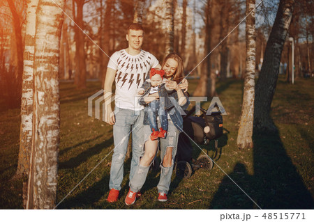 family on a walk family on a walk 48515771