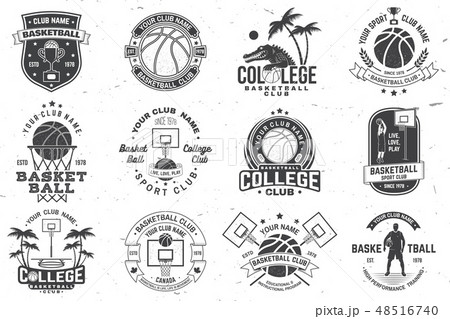 Set of basketball college club badge. Vector. Concept for shirt, print, stamp or tee. Vintage Set of basketball college club badge. Vector. Concept for shirt, print, stamp or tee. Vintage 48516740