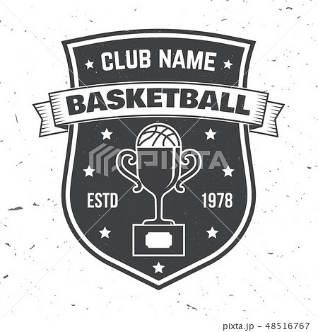 Basketball sport club badge. Vector illustration. Concept for shirt, stamp or tee. Vintage 48516767