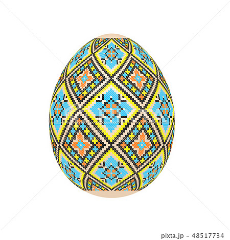 easter egg with ukrainian cross-stitch pattern easter egg with ukrainian cross-stitch pattern 48517734