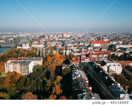 Aerial View of the Old Polish City of Krakow 48518666