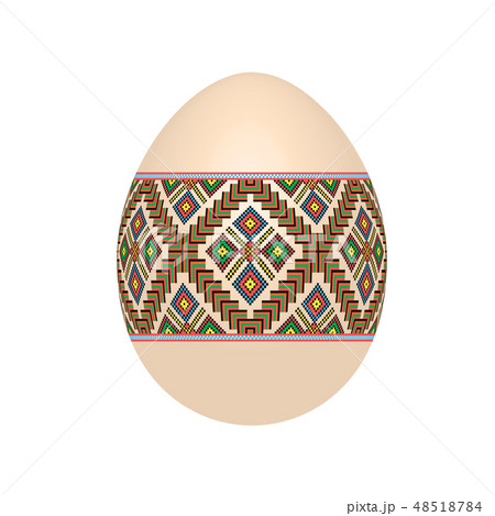 easter egg with ukrainian cross-stitch pattern easter egg with ukrainian cross-stitch pattern 48518784