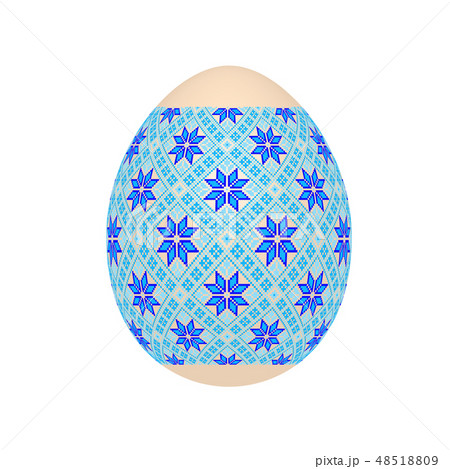 easter egg with ukrainian cross-stitch pattern 48518809