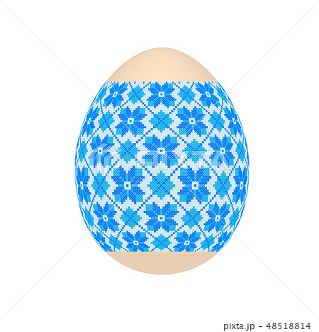 easter egg with ukrainian cross-stitch pattern 48518814