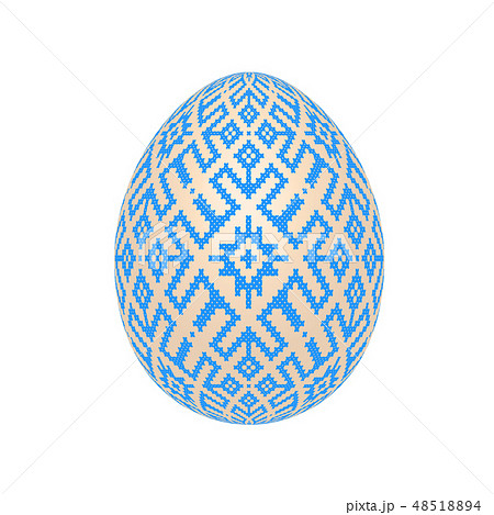 easter egg with ukrainian cross-stitch pattern 48518894