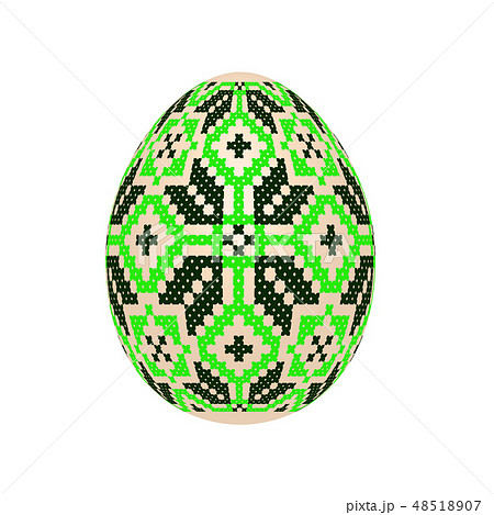 easter egg with ukrainian cross-stitch pattern easter egg with ukrainian cross-stitch pattern 48518907