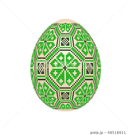 easter egg with ukrainian cross-stitch pattern 48518911
