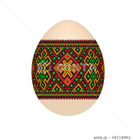 easter egg with ukrainian cross-stitch pattern easter egg with ukrainian cross-stitch pattern 48518962