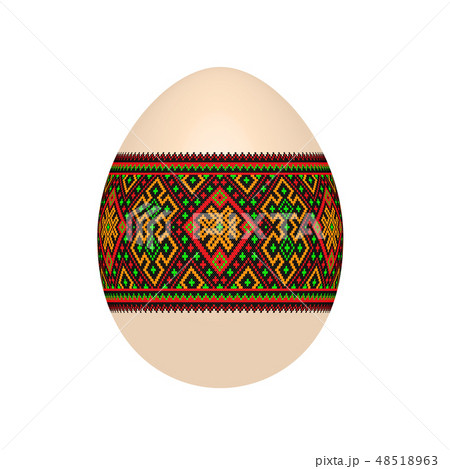 easter egg with ukrainian cross-stitch pattern easter egg with ukrainian cross-stitch pattern 48518963