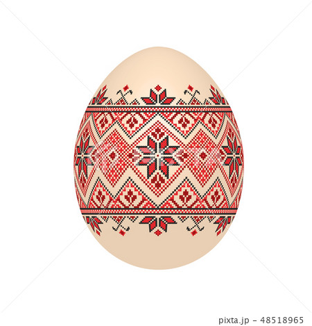 easter egg with ukrainian cross-stitch pattern easter egg with ukrainian cross-stitch pattern 48518965