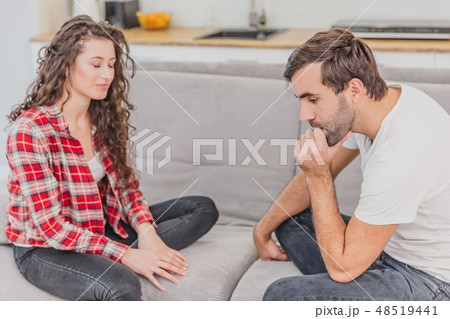 Negative emotions are a couple of concepts. A husband and wife, asserting and shouting expressive 48519441