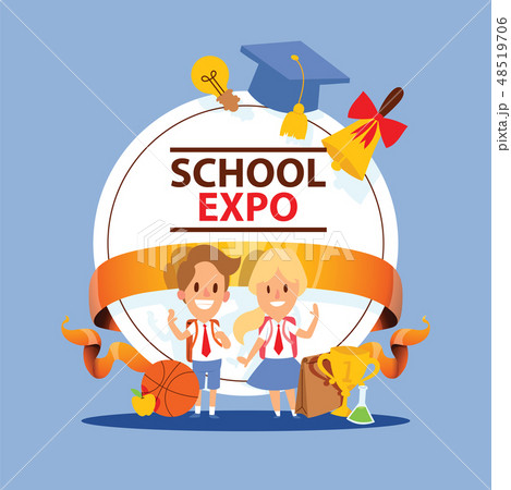 School supplies vector boy girl character kids education schooling accessory for schoolchilds 48519706