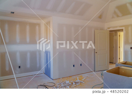 walls plasterboards with room under construction walls plasterboards with room under construction 48520202