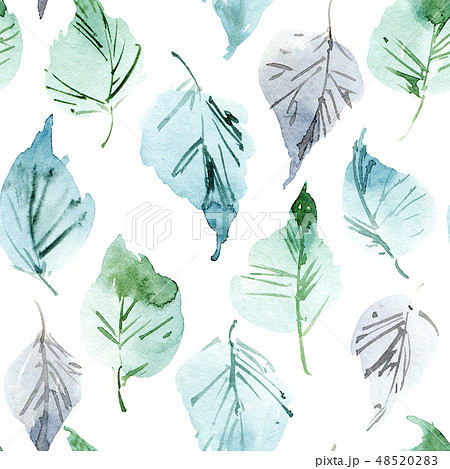 Foliate watercolor pattern Foliate watercolor pattern 48520283