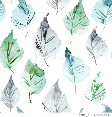 Foliate watercolor pattern Foliate watercolor pattern 48520284