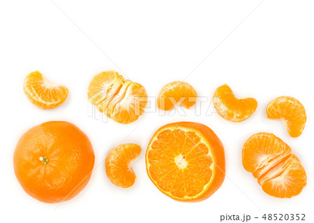 tangerine or mandarin isolated on white background with copy space for your text. Top view. Flat lay 48520352